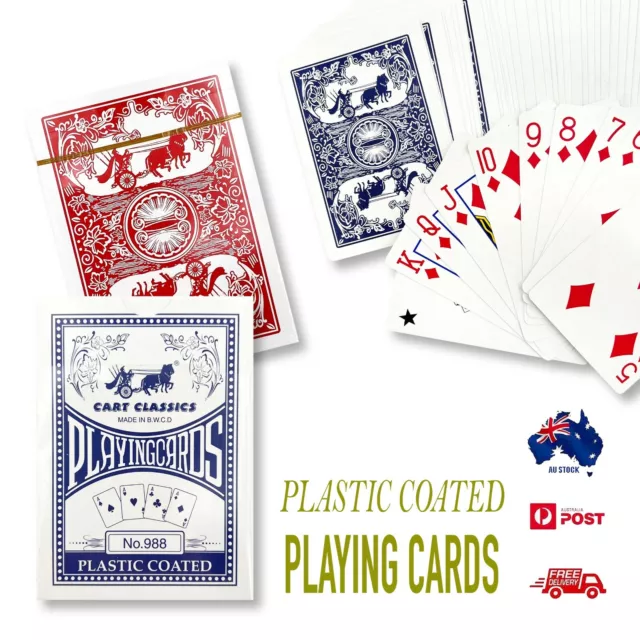 Premium Playing Cards Standard  Decks Poker Plastic Coated Card Games Waterproof