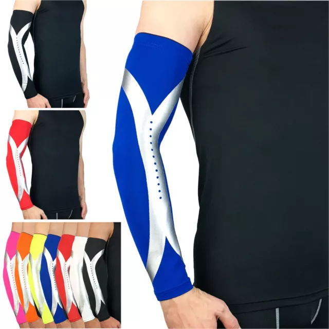 Sports Arm Guard Protective Gear Silver Reflective Design Basketball Sports