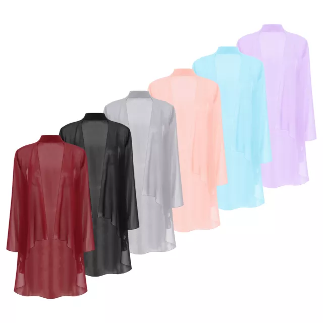 Womens Top Chiffon Cardigan Costumes Jackets Accessory Bolero Wedding Cover Up 2