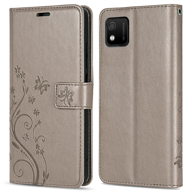 Coque Booklet Pour Wiko Y81, Simili-cuir Marron, étui Portefeuille