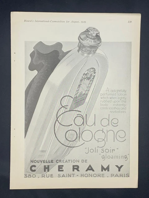 Magazine Ad - 1929 - Cheramy - Paris - Talc Powder