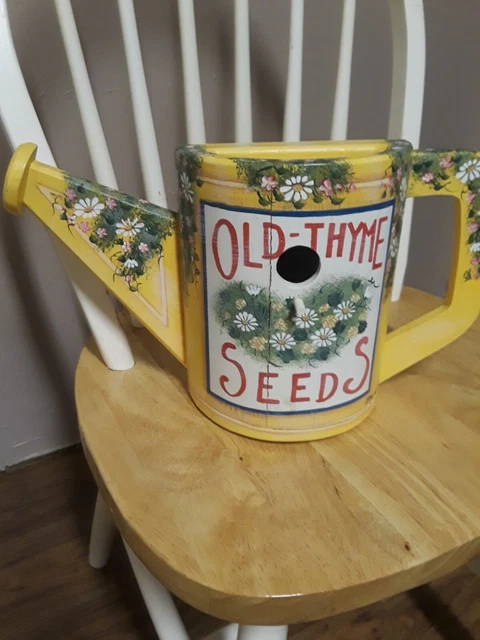 Vintage Kathy Hatch Hand Painted Wooden Birdhouse Decor