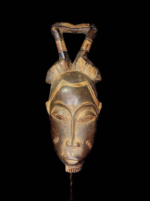 African mask antiques tribal Face vintage African Mask with unique  Guro- 6300