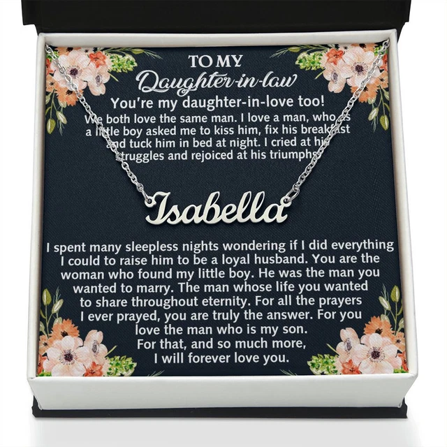 To My Daughter-in-law Unique Gift, Personalize Name Necklace For Daughter In Law