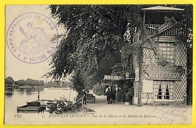 CPA stamp camp shaved paris 1916 joinville le pont marne moulin de robinson