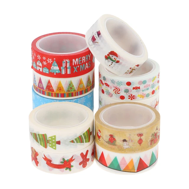12 rollos Navidad-Washi-Tape pegatina autoadhesiva existente