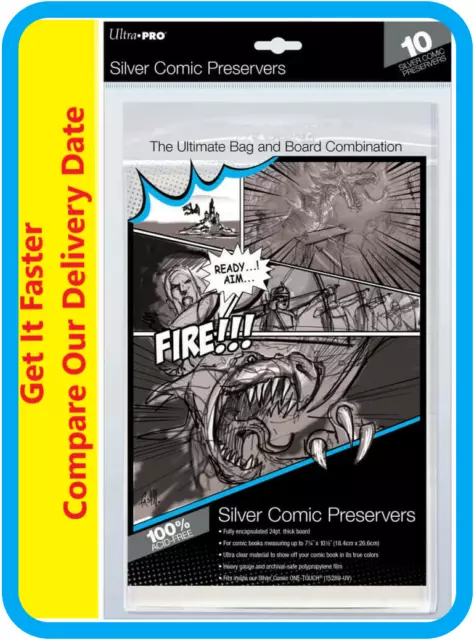 1 x Ultra PRO Silver Comic Book Preserver Resealable Bag + Backing Board