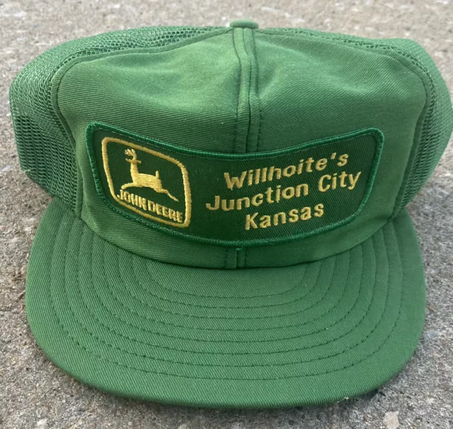 Vintage John Deere Patch Trucker Hat Snapback Cap Louisville K Brand USA Farming