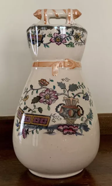 Antique EM & Co Edge Malkin Argyle Pattern Oriental “Chinese Scroll” Vase 7”high