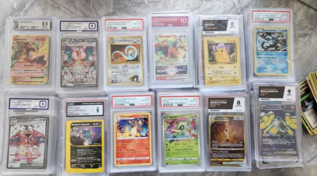 Pokemon cards Bundle. Graded Card. Full Art / Vstar/ Ex /Holo / Shiny R HOLOS