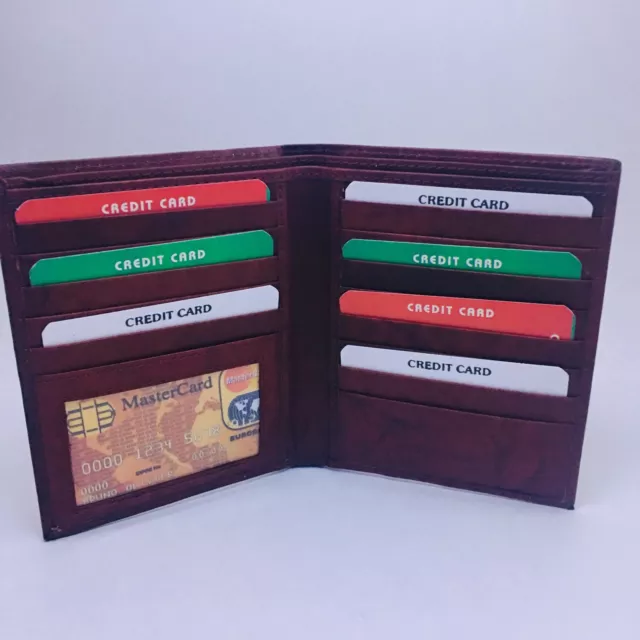 Men's Genuine Leather Bifold Hipster Credit Card/ID passport Wallet cardcase