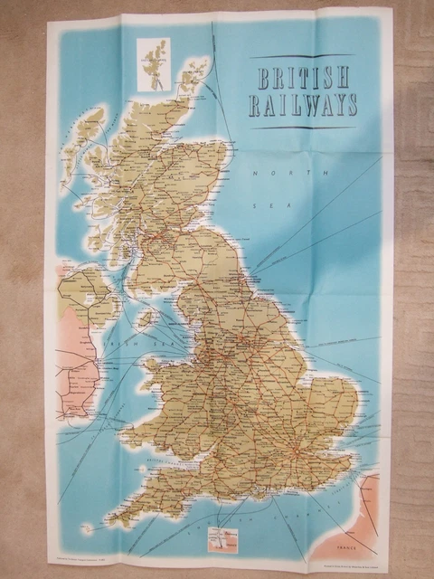 1950S. BTC. LARGE MAP of BRITISH RAILWAYS. Pre - Beeching. Excellent