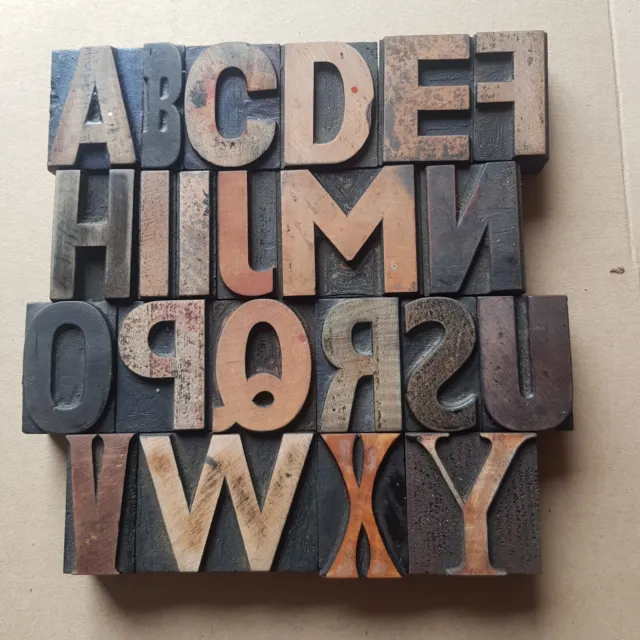 Wooden Letterpress printing blocks type 5cm high letters. Take your pick.