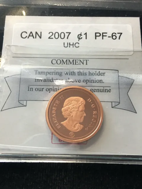 2007  Coin Mart Graded Canadian Small One Cent, **PF-67 UHC**