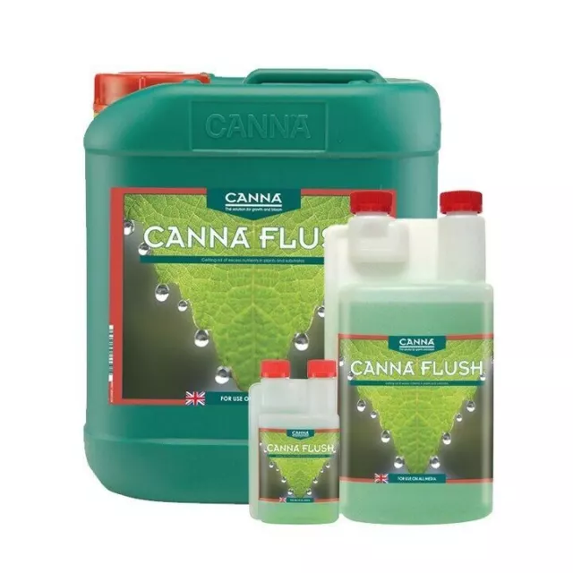 Canna Flush 250ml 1L 5L Removes Excess Nutrients From Media Coco Soil Rockwool