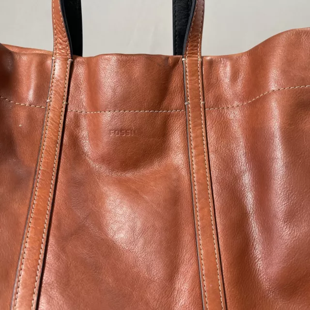 FOSSIL Carmen Large Tote in Cognac Color - ULTRA SOFT, Clean and Stylish