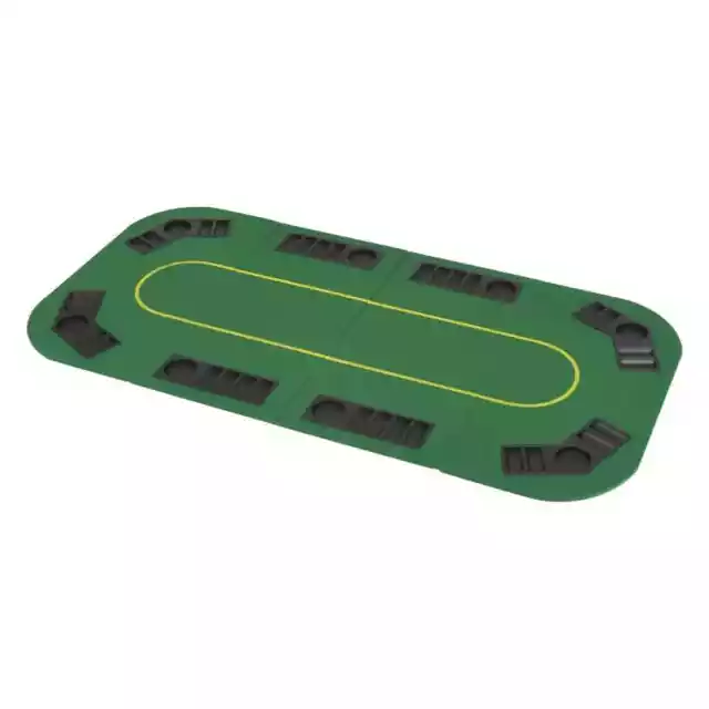 vidaXL 8-Player Folding Poker Tabletop 4 Fold Rectangular Green 2