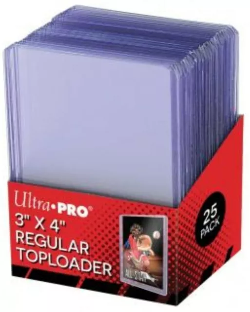 25 ct 3" X 4" Clear Ultra Pro Toploader 35 pt 35pt point