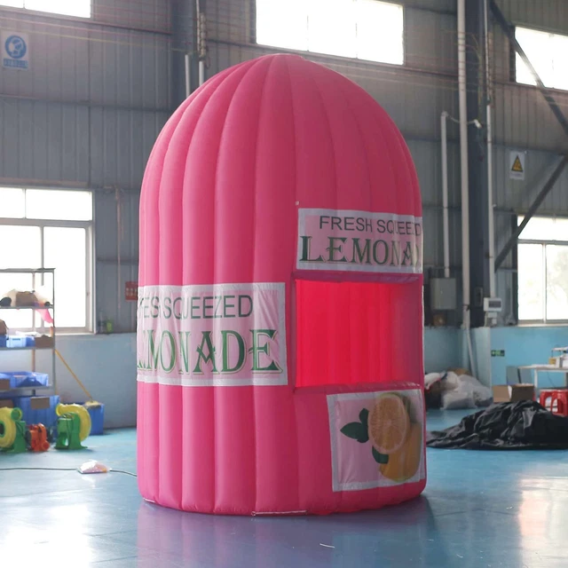Outdoor Inflatable Lemonade Booth Juice Sales Kiosk 3x3x4mH for Drinks Business