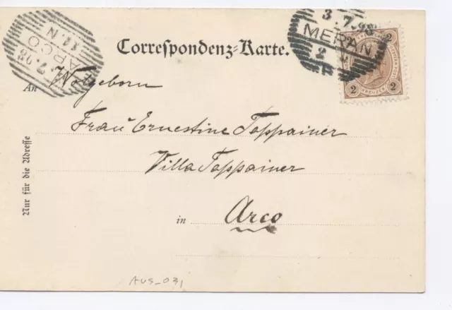Storia Postale - Cartolina Postale Da Merano Ad Arco (Trento) 1908 (Aus_031)