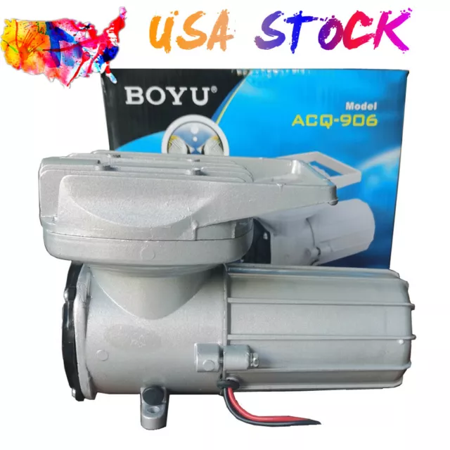 DC12V Pond Compressor Pump, Air Aerator 60W 120L/M Aquarium Fish Tank Hydroponic