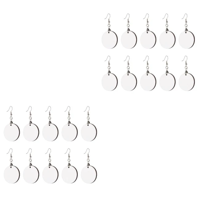 10 Pairs DIY Earrings Kit Heat Transfer Pendant Sublimation Blank Material
