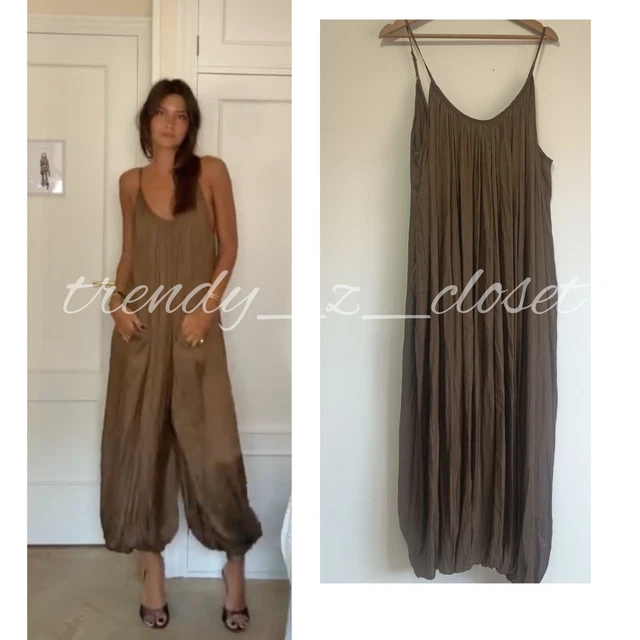 ZARA WOMAN NWT Ss25 Tobacco Zw (M) Collection Long Pleated