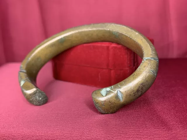 Circa 1100 Ad Viking Era Nordic Bronze Warriors Bracelet, Serpent Heads