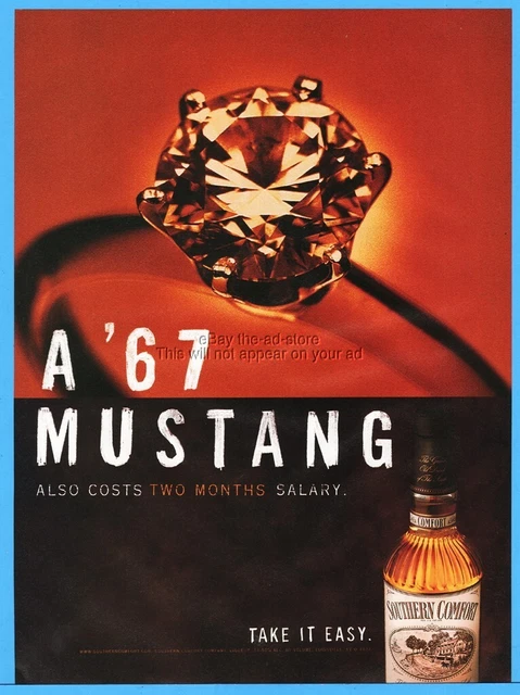 1997 Southern Comfort Whiskey Diamond Engagement Ring or 1967 Mustang Ad