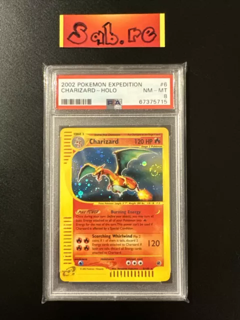 PSA 8 Charizard Holo Rare Expedition 6/165 Pokémon Card