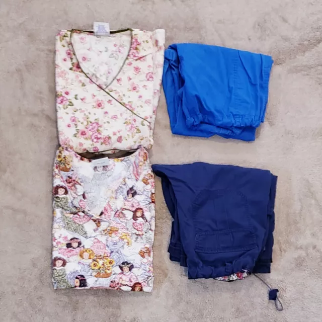 Lot Of Women's Scrubs Size S & XS - 2 Pants And 2 Tops - Various