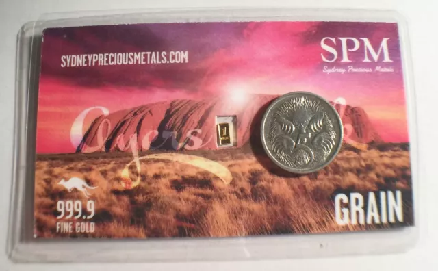 NEW 1 Troy Grain 999.9 Fine Solid Gold Ingot SPM a Safe Investment, Ayers Rock 3