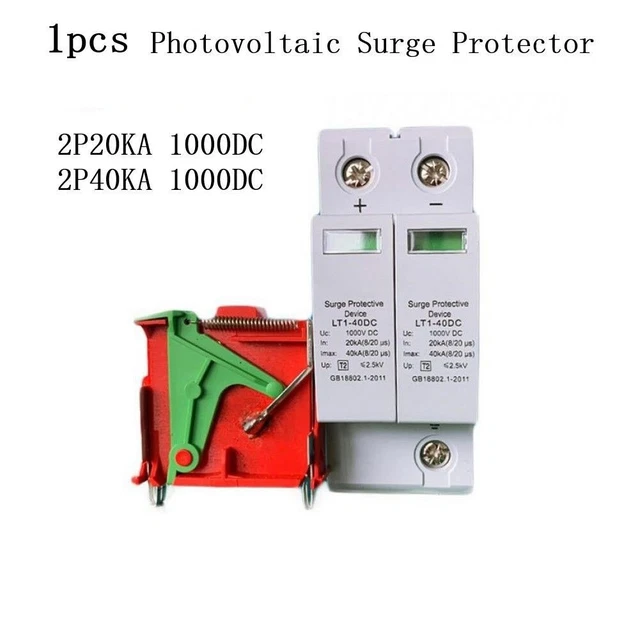 2P Solar PV Low Voltage DIN Rail Arrester Surge Protector DC1000V,20KA-40KA