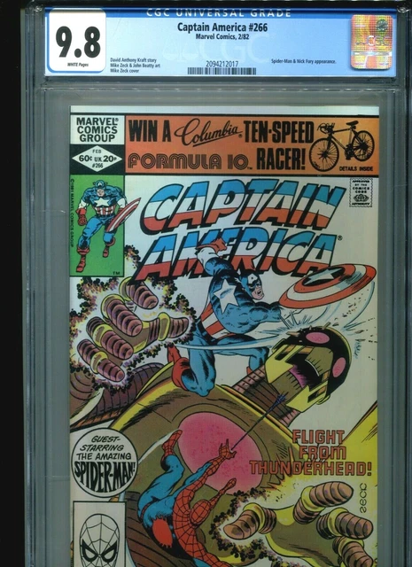Captain America #266 CGC 9.8 (1982) Spider-Man Nick Fury White Pages