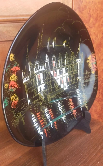 Assiette Décorative Emaux Longwy Decor Château D'azay-Le Rideau Numéroté 3522