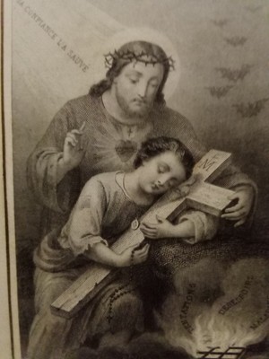 SANTINO MADONNA CON GESÙ BAMBINO 40x30 mm circa PP 