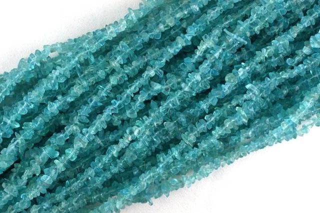 Naturel Ciel Apatite non Découpé Pépite Puces 4mm-5mm Gemmes Perles 34 " 2 Fils