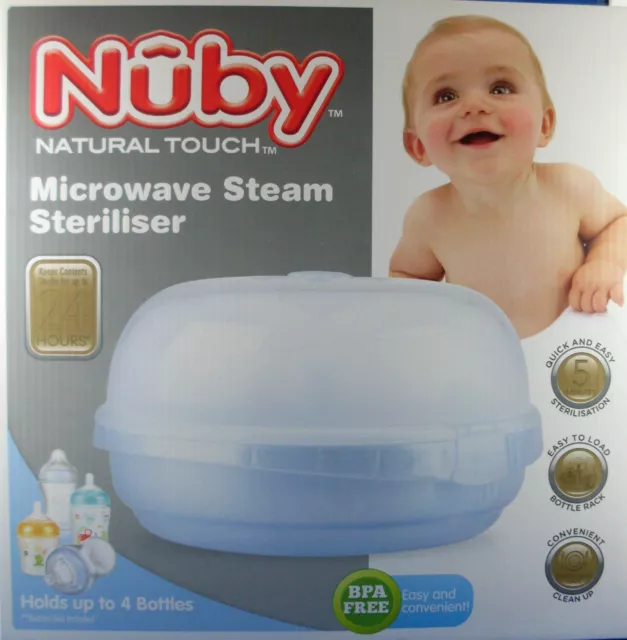 NUBY (NU) Natural Touch MICROWAVE STEAM STERILISER Baby Bottle Steriliser Aust.