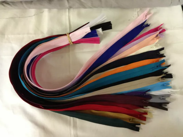 1x YKK Nylon Concealed Closed Ended Zip 56cm lenght -Variation of Colours