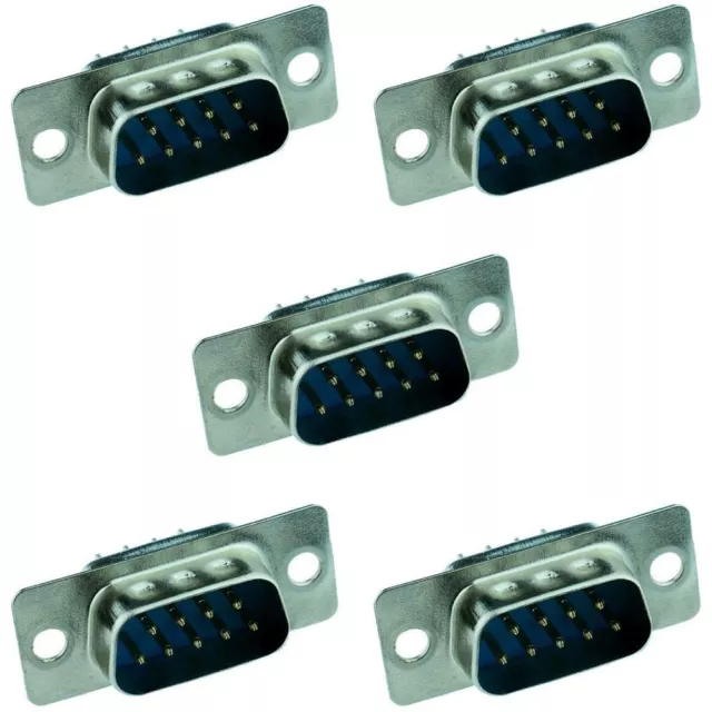 5 x 9-Way Male PCB D Plug Connector