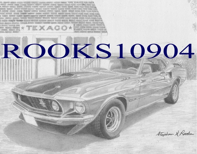 1969 Ford Mustang Mach1 CLASSIC CAR ART PRINT