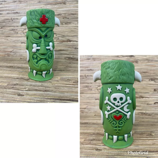 Tiki Mug Witch Doctor Derek Yaniger Dr Tiki Farm Green Stain with Green Wash