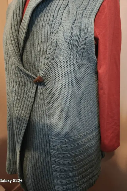 Chaps long sweater vest cardigan