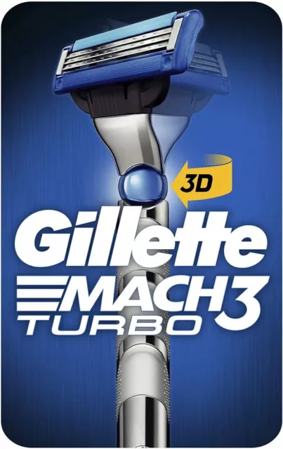 Gillette Mach3 Turbo 3D manico rasoio precisione movimento con lame