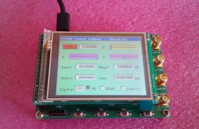 New 40MHz LCD AD9850 DDS Signal Generator Ramp FSK STM32F103 Controller Board