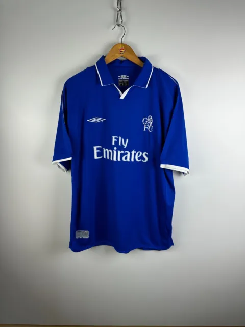 Chelsea 2001 2003 Home Football Shirt Soccer Jersey Umbro Blue Size XL