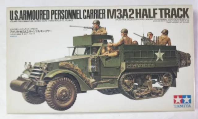 35070 Tamiya 1/35 U.S. Armoured Personnel Carrier M3A2 Half Track Model Kit