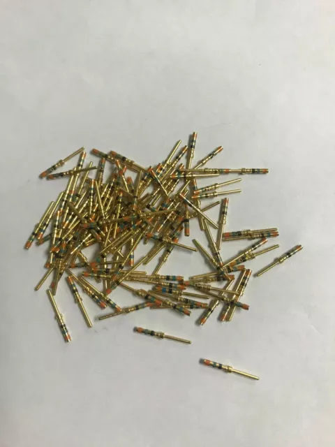 100 Pcs Amphenol M39029/58-360 Gold Male Pin Contacts for Military Connectors