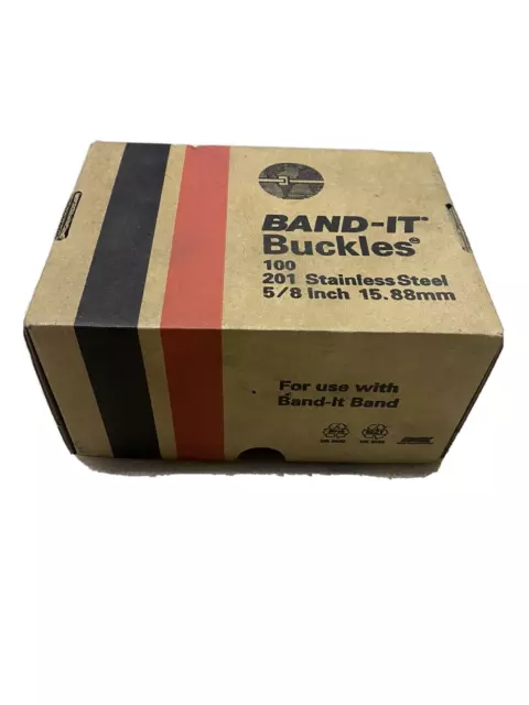 Band-It Buckles 201 Stainless Steel 5/8" (15.88mm) Box Of 100 Band-It Band Clips