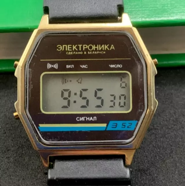 Vintage Soviet Digital LCD Watch Elektronika 3 52 Wristwatch USSR Belarus Video